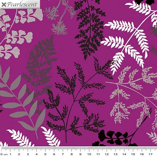 Benartex Midnight Pearl Midnight Fern Berry Deep Pink 7879P-26