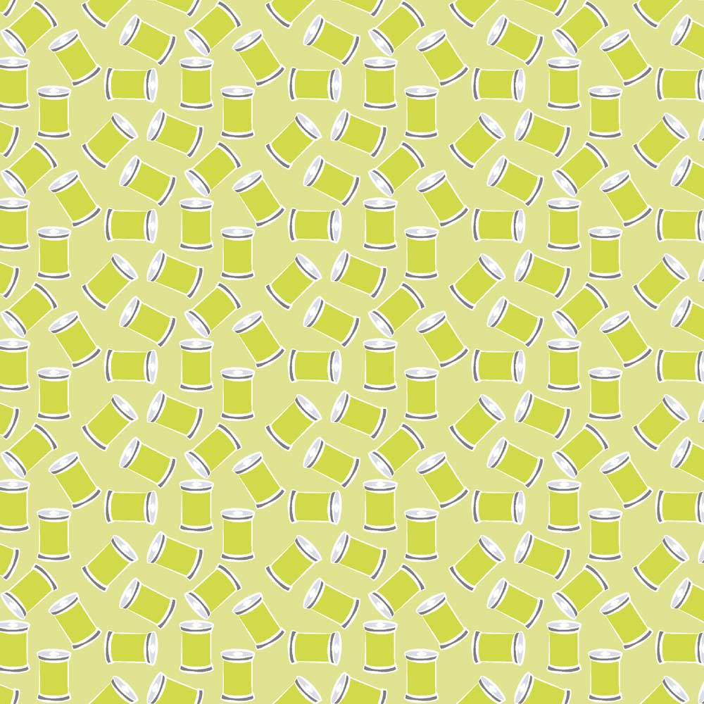 Benartex Sew Bloom Stitch with Love Light Lime P13087