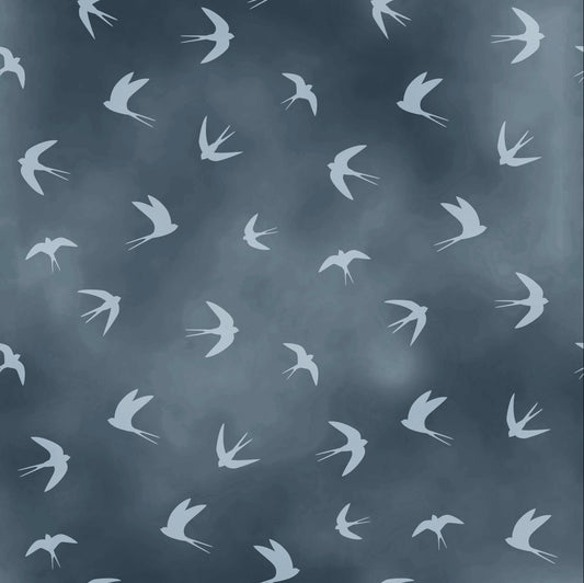 Suite B for Island Batik Autumn Skye Swallows Blue Denim 922109565AM