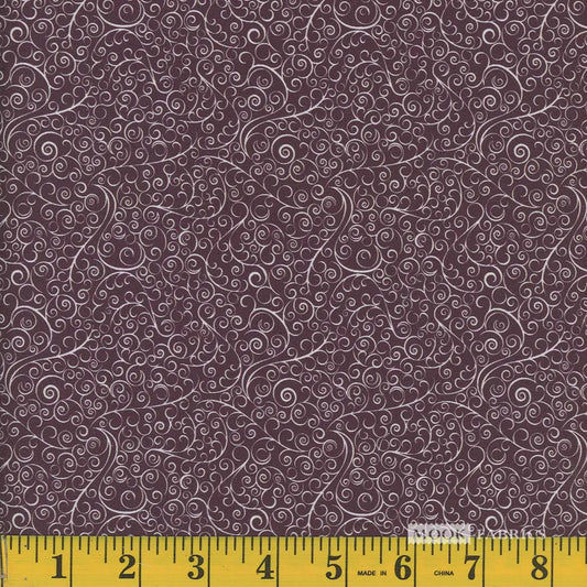 Mook Fabrics Fancy Floral Italian Plum Swirls