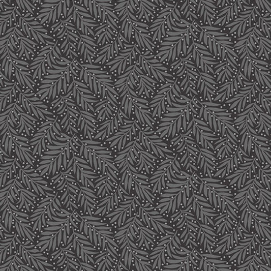 Benartex Evelyn's Etched Tulips Pearl Fern Gunmetal