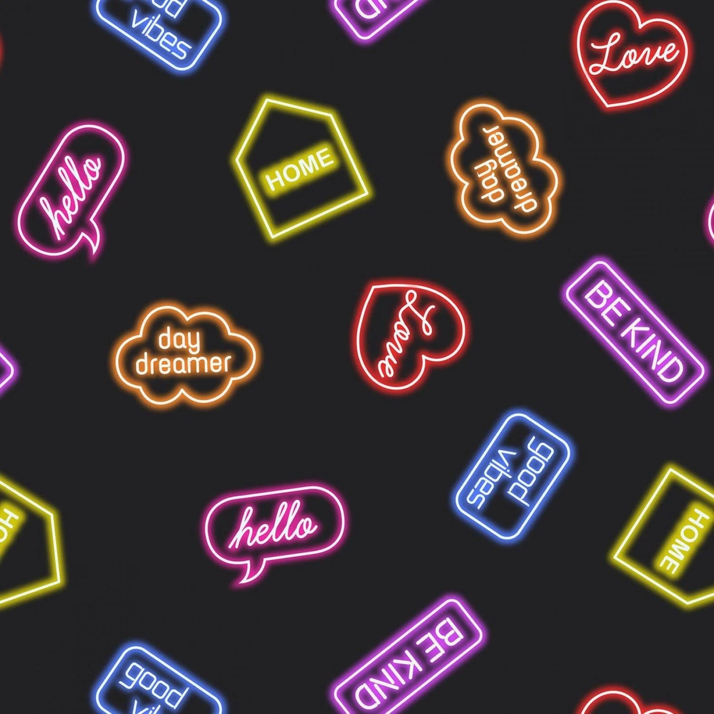 Lewis & Irene  Small Things...Glow Neon Signs Glow in the Dark Black SM37-3