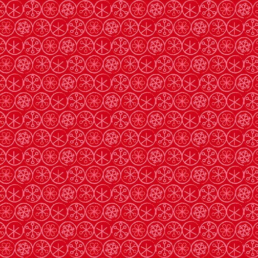 Benartex Heart and Home Cherry Guidry Red Snowflake Dot #10328