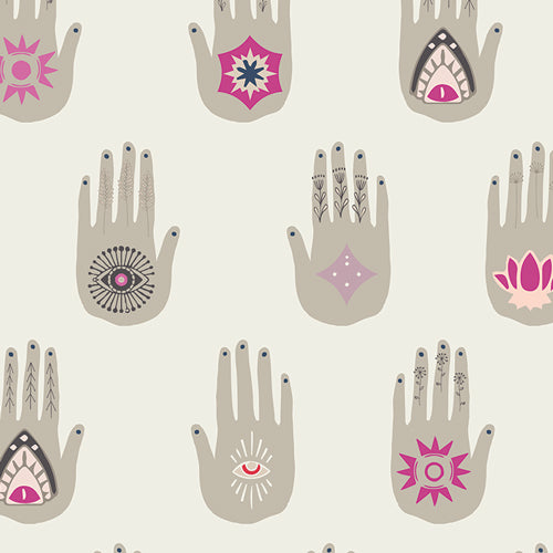 Art Gallery Fabrics Flower Child Cosmic Sister Imprint Hands FCD-67157