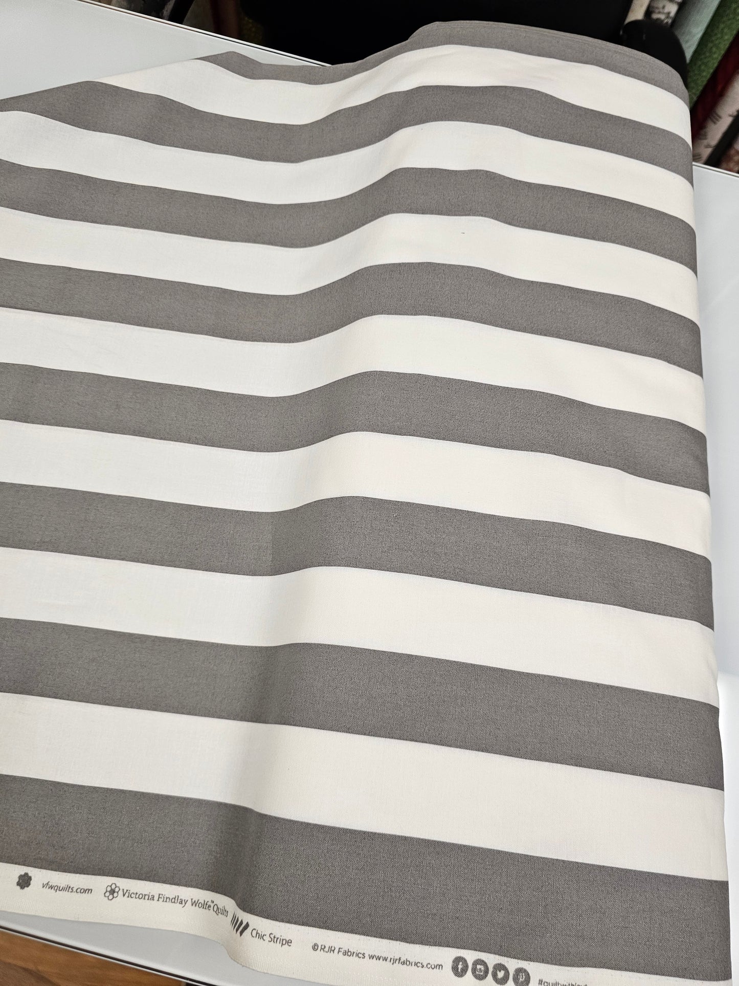 RJR Fabrics Chic Stripe Gray VF201-GY3
