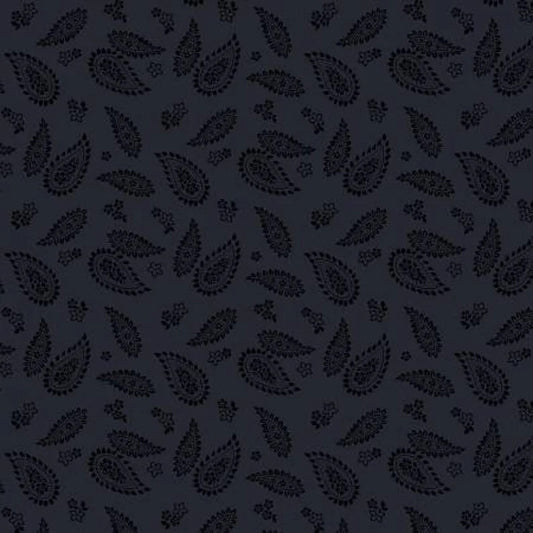 Wilmington Essentials Basics Black on Black Paisley