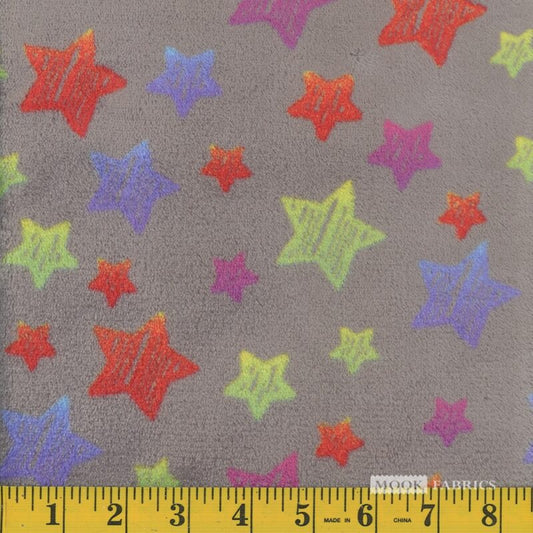 6008 Mook Fabrics Fleece Flannel 132530 Stars 0002 Grey 101703