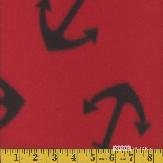 6009 Mook Fabrics Polar Fleece Anchors Red 120624