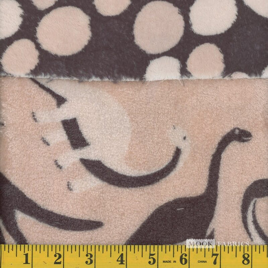 6010 Mook Fabrics Fleece Flannel 2 Sided Dinos 105821