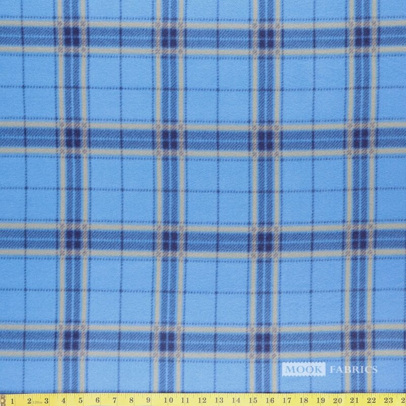 6014 Mook Fabrics Polar Fleece Frankel Plaid Blue 137790
