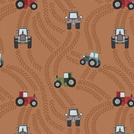 Lewis & Irene Piggy Tales Tractor Trails Rust A533-2