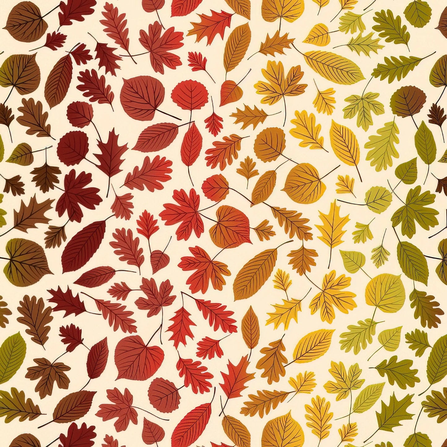 Lewis & Irene A Winter Nap Rainbow Leaves Cream A562-1