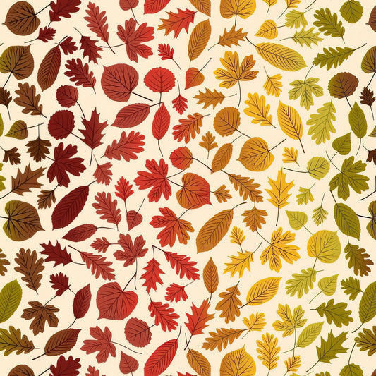 Lewis & Irene A Winter Nap Rainbow Leaves Cream A562-1