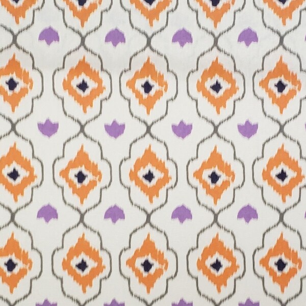 $5/yard $35/BOLT Lozenge Cream Purple Tulip