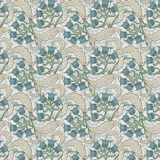 Timeless Treasures Fleur Dragonfly Garden Vintage Floral Clusters Cream CD1738