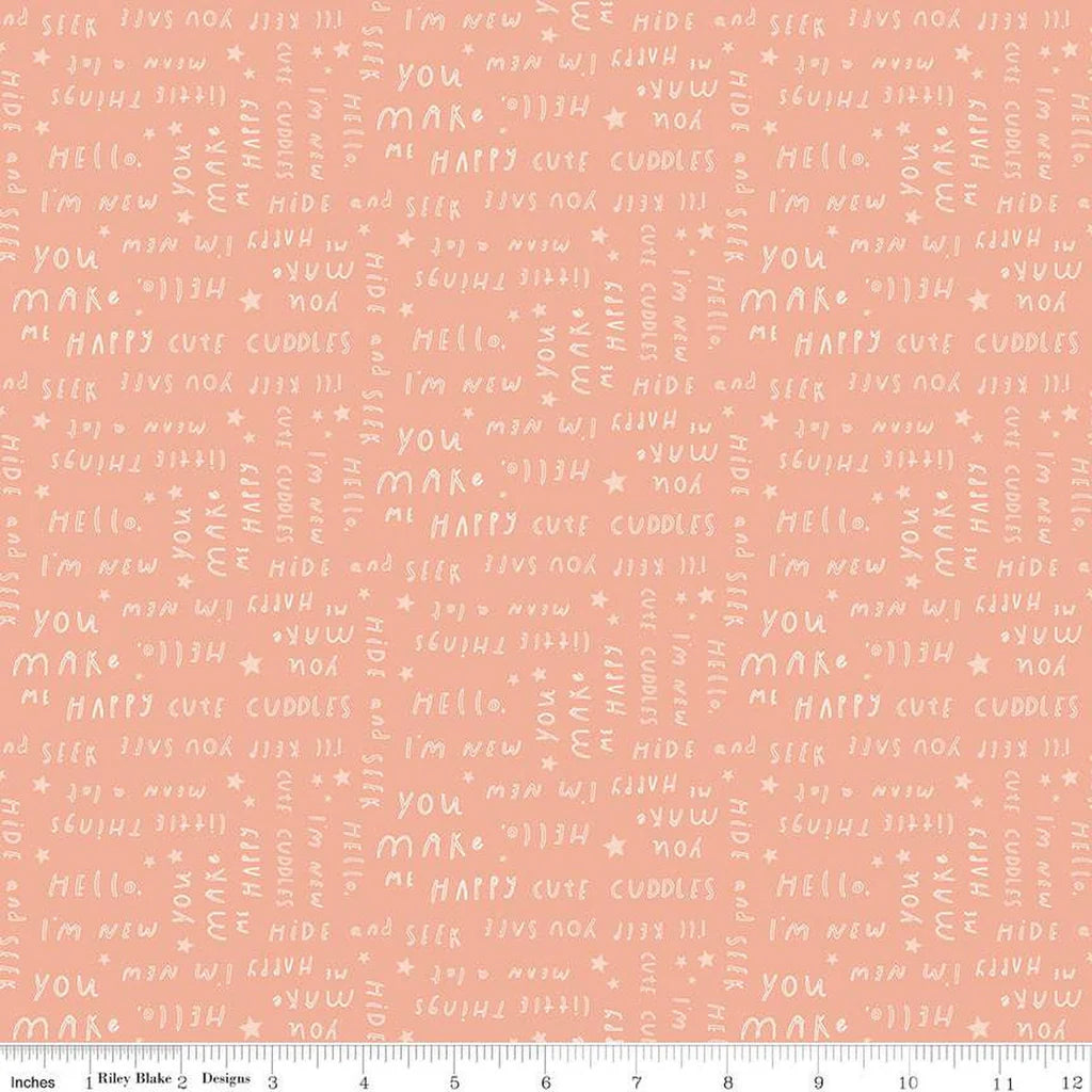 Riley Blake Little Things Text C12153 Coral
