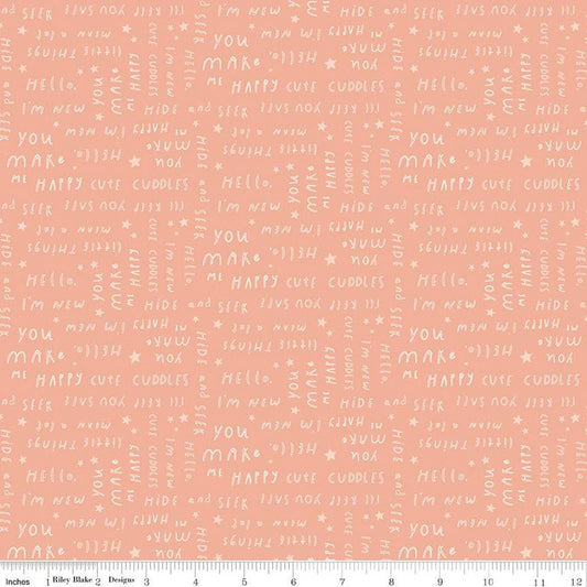 Riley Blake Little Things Text C12153 Coral