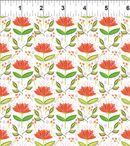 In The Beginning Fabrics Petit Jardin William Orange 10JHR1