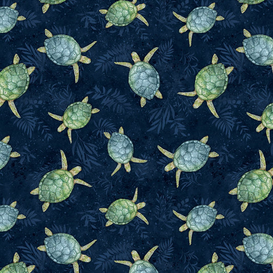Wilmington Paradise Bay Turtles Toss Navy 40755-474