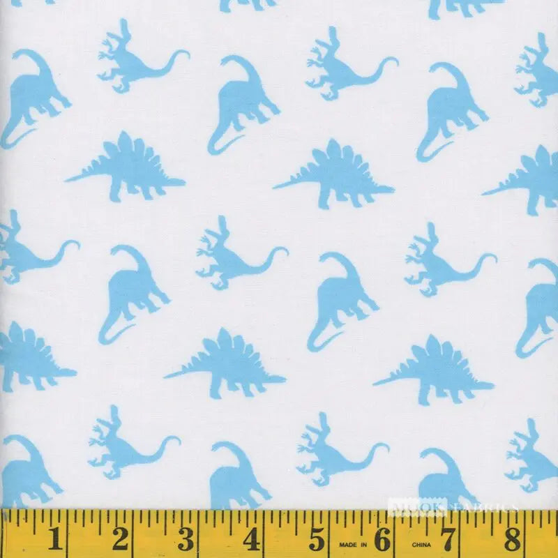 7016 Mook Fabrics Flannel Dino Blue 100207