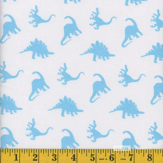 7016 Mook Fabrics Flannel Dino Blue 100207