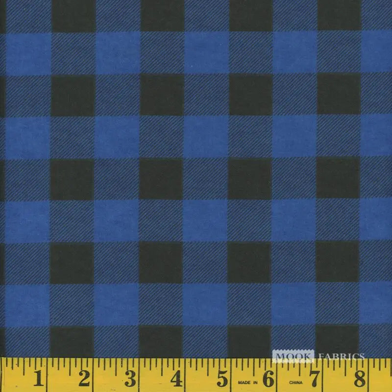 7023 Mook Fabrics Flannel Buffalo Plaid Royal Blue 103964