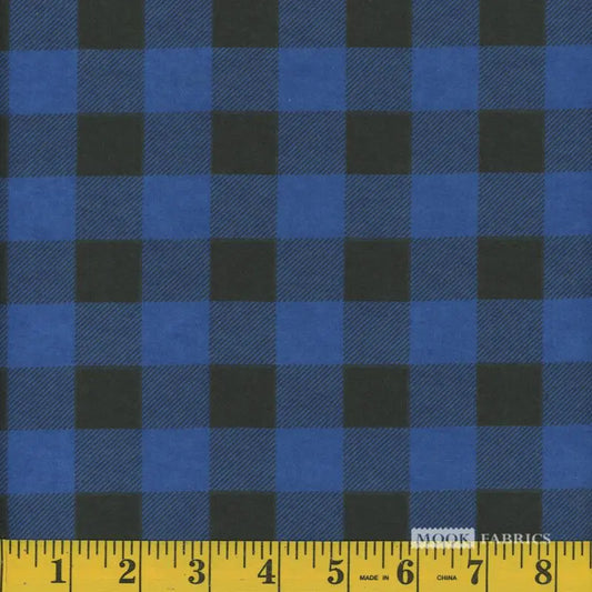 7023 Mook Fabrics Flannel Buffalo Plaid Royal Blue 103964
