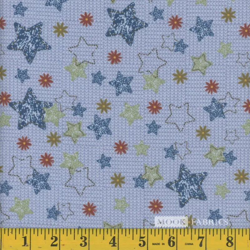 7034 Mook Fabrics Flannel Little Dot Stars Denim 121709