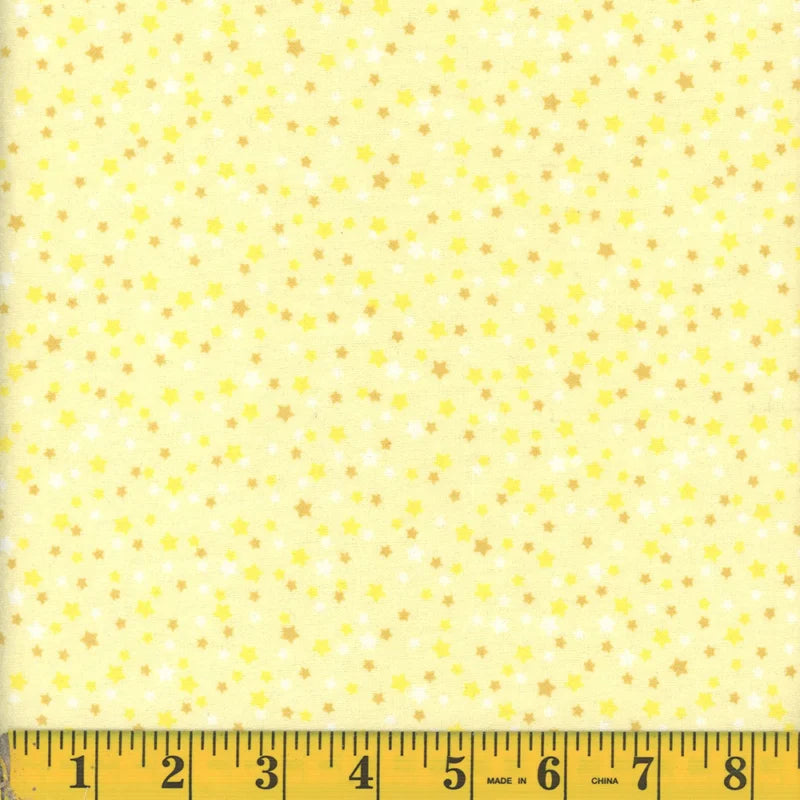 7040 Mook Fabrics Flannel Star Buttercup 140599