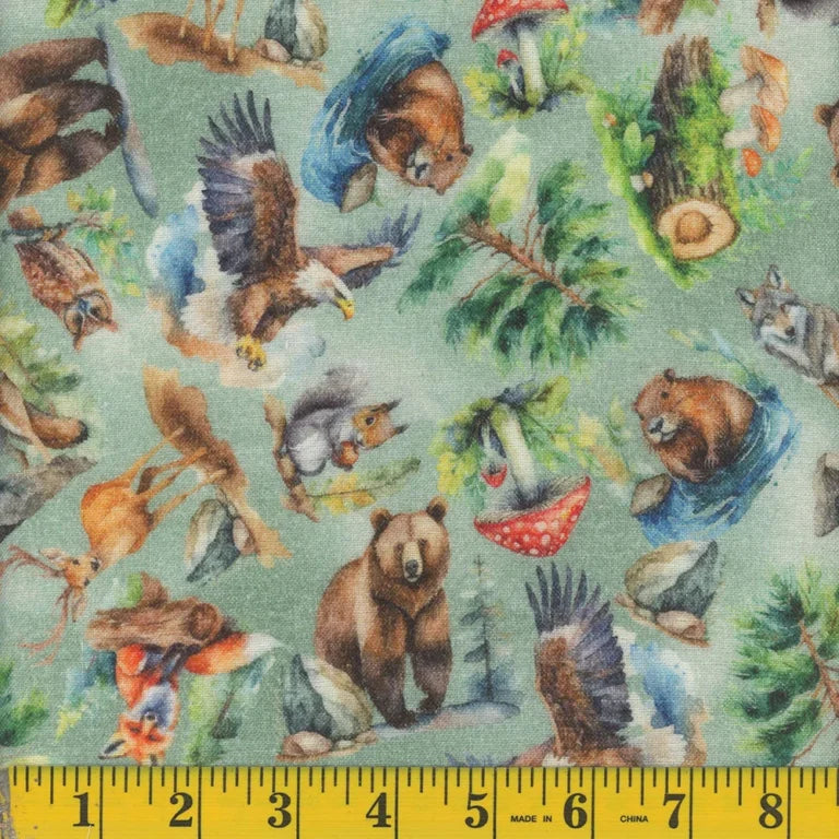 7050 Mook Fabrics Flannel Timberland Tales Sage 141903