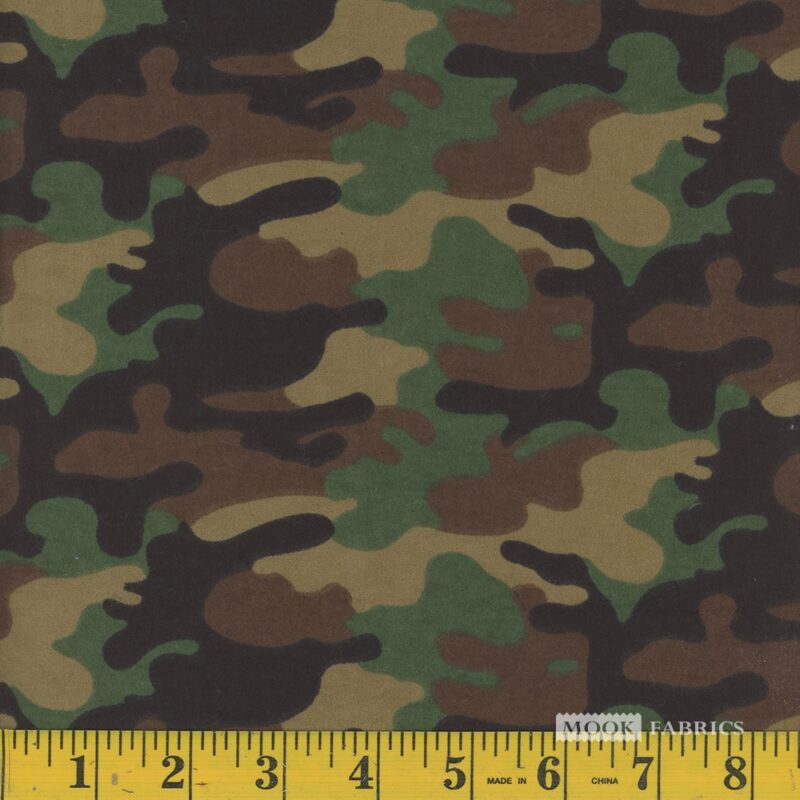 7052 Mook Fabrics Flannel Camo Army 64435