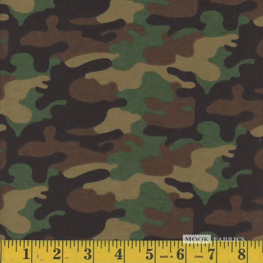 7052 Mook Fabrics Flannel Camo Army 64435
