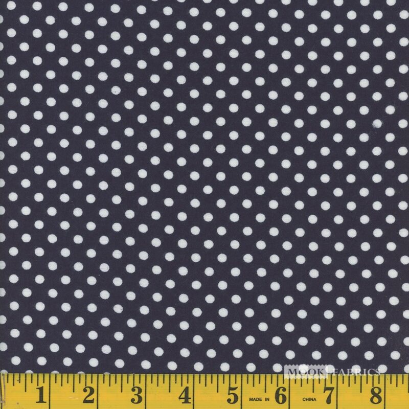 7079 Mook Fabrics Flannel Polka Dot Navy White 124234