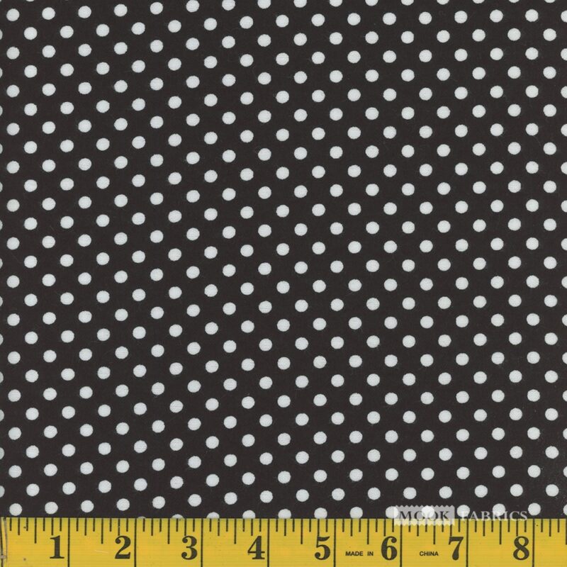 7080 Mook Fabrics Flannel Polka Dot Black White 124235