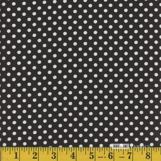 7080 Mook Fabrics Flannel Polka Dot Black White 124235