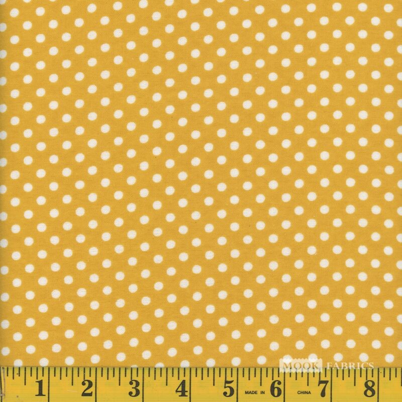 7081 Mook Fabrics Flannel Polka Dot Mustard White 124227
