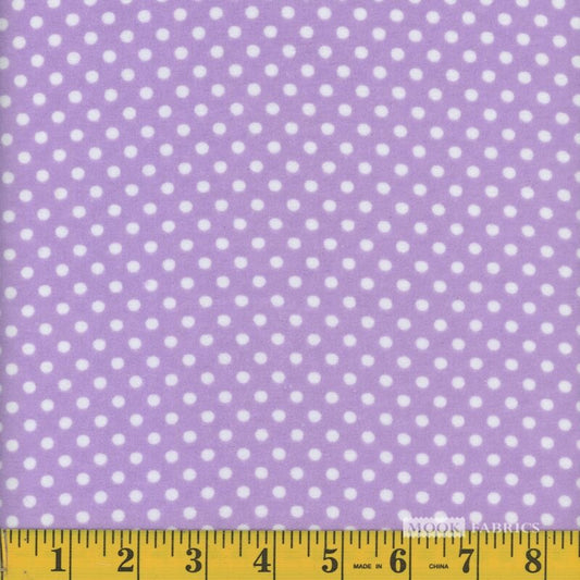 7082 Mook Fabrics Flannel Polka Dot Lilac White 124226