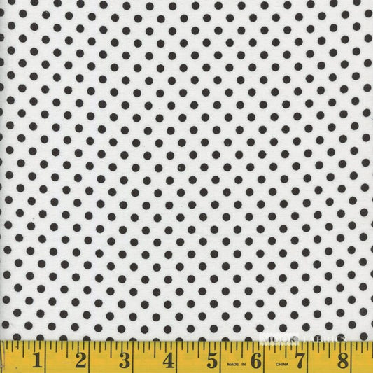 7083 Mook Fabrics Flannel Polka Dot White Black 124224