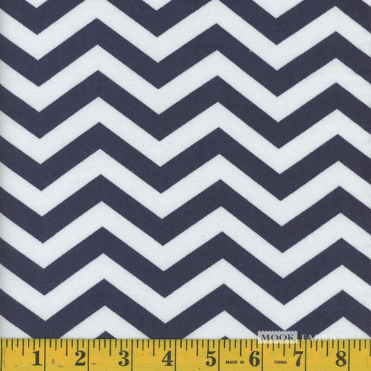 7086 Mook Fabrics Flannel Chevron Navy 116449