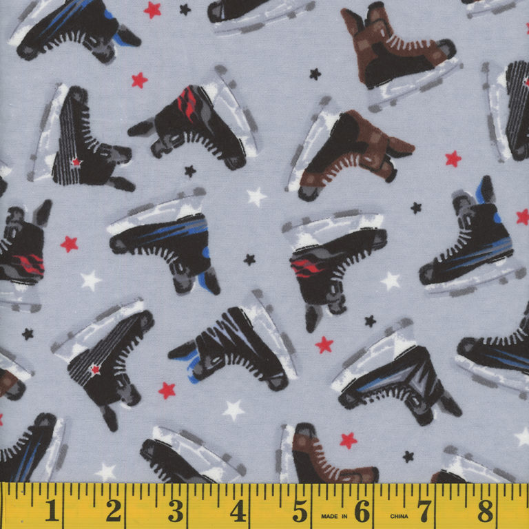 7098 Mook Fabrics Flannel Hockey Skates Grey 91706