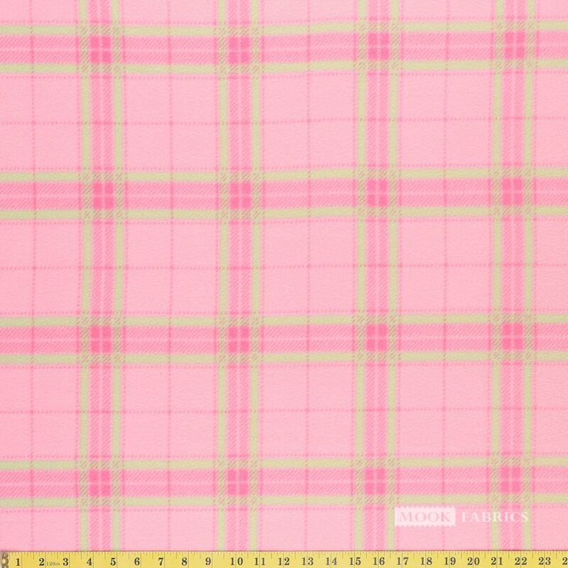 7112 Mook Fabrics Polar Fleece Frankel Plaid Pink 137792