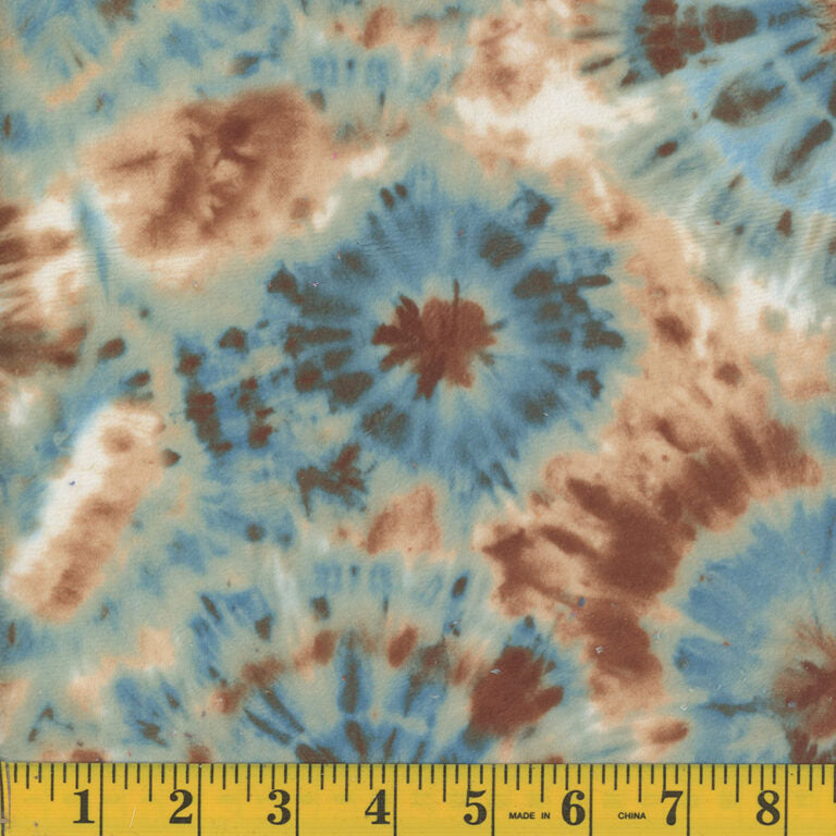7121 Mook Fabrics Minky Fleece Tie Dye Brown Blue 63743