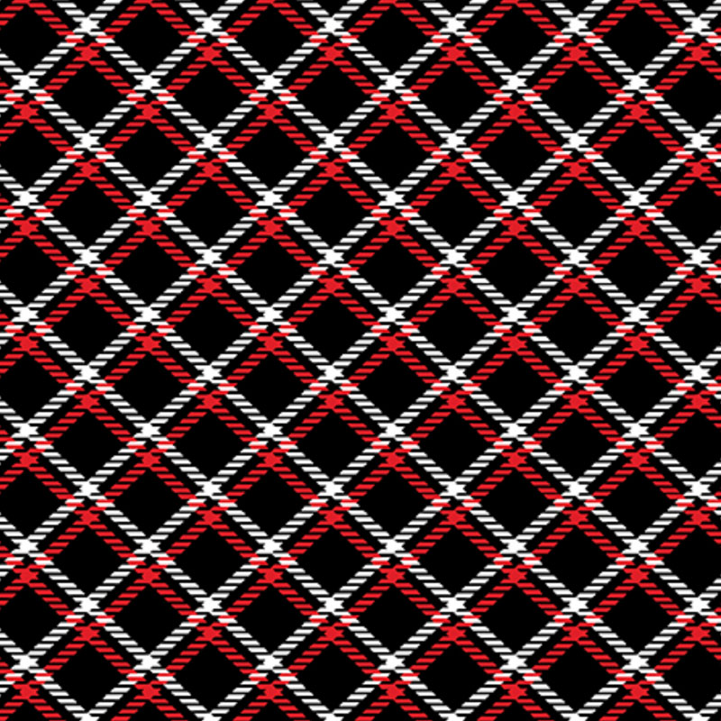 7148 Benartex Designer Fabrics Flannel Winter Wonders Plaid Black 14824F-12