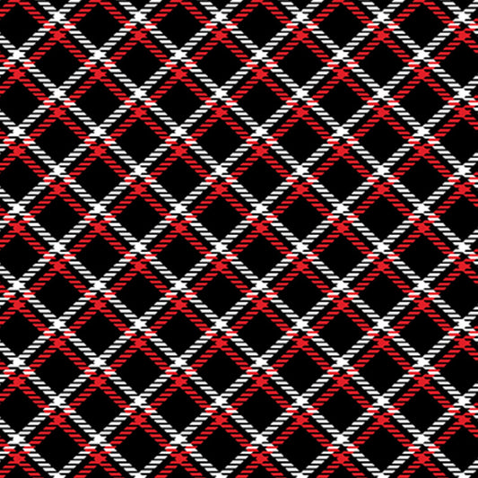7148 Benartex Designer Fabrics Flannel Winter Wonders Plaid Black 14824F-12