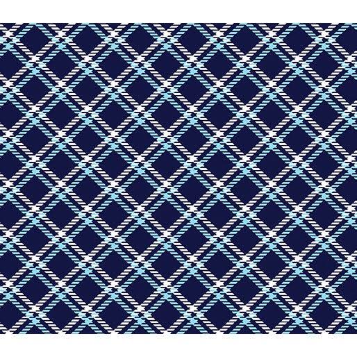 7149 Benartex Designer Fabrics Flannel Winter Wonders Plaid Blue 14824F-56