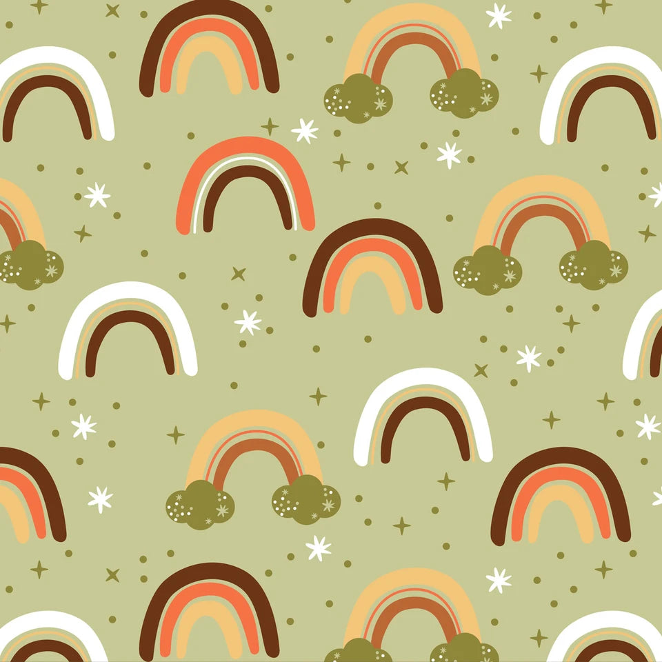 7179 Fantastic Flannel Rainbow Scatter Green DATDX-2628-4F-1