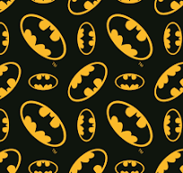 $5/yard  $35/Bolt Batman Logo Tossed Black DC Comics 23200022