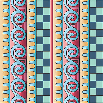 Suite B for Island Batik Lush Border Multi Blue Yellow Red Green 922109804CP