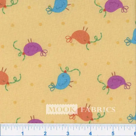 1085 Mook Fabrics Hippo Tossed Birds 75621