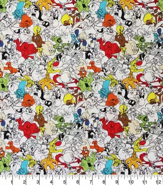 $5/yard $45/10 yard BOLT Licensed Looney Tunes Packed Multi 23600102JAS